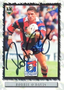 Signed 2000 NEWCASTLE KNIGHTS NRL Card ROBBIE O'DAVIS - Picture 1 of 1