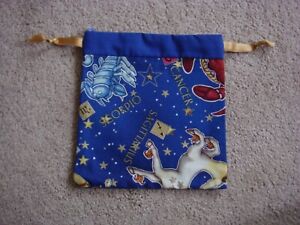 Handmade Birthday tie bags, Star Signs, Small 14cm x 14.5cm