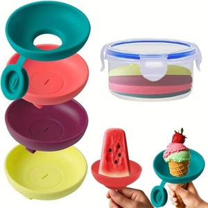 4pcs Kids Popsicle Holder Drip Free Ice Cream Holder Silicone Summer Party - Picture 1 of 9
