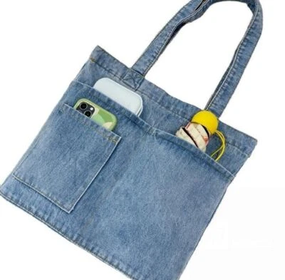 全新 女式 牛仔 托特包 顶部提手 斜挎包 单肩包 手提包 牛仔钱包 — 第 1/4 张图片