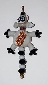 Handmade Glass Lampwork Bead ROADKILL RACCOON approx 3 1/2 inches tall - Picture 1 of 5