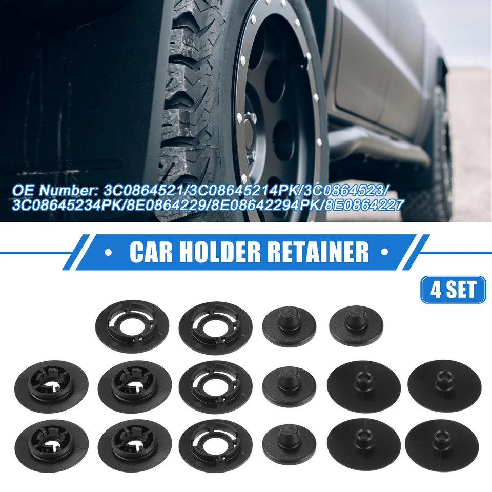 4 Kits Car Holder Retainer Compatible for Volkswagen for Audi Plastic Black Foto 1 de 4