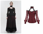 Devil Fashion Women's Gothic Gorgeous Off Shoulder Long Sleeve Blouses Tops