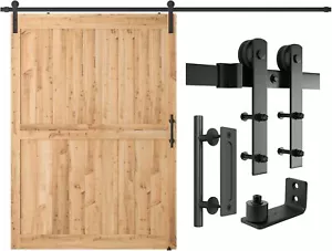 SMARTSTANDARD 10 FT Heavy Duty Sturdy Sliding Barn Door Hardware Kit, Black, - Picture 1 of 7