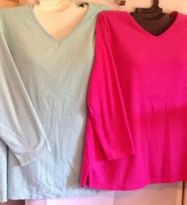 Catherines Women Plush Fleece Ribbed Pajama Sleepwear Shirt Long Sleeve Warm New - Image 1 of 4