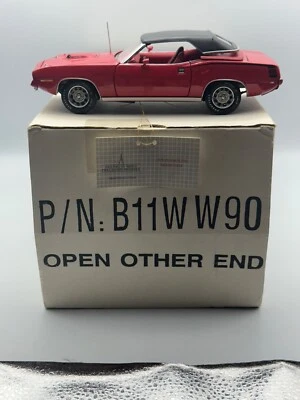 Franklin Mint 1970 Plymouth Hemi Cuda, Red, 1:24, Excellent, Boxed - Image 1 of 4