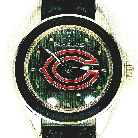 Chicago Bears NFL, Fossil Made, Unworn Mans Vintage 1993 Leather Band Watch! $75 Cover