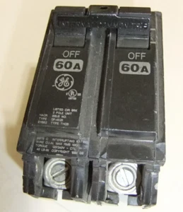 GE 60A Interruttore automatico a 2 poli E11592 THQB (DP-4525) - Foto 1 di 6