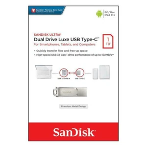 SanDisk 1TB Ultra Dual Drive Luxe Type-C Flash Drive 2-in-1 USB Flash Drive C4 - Picture 1 of 5
