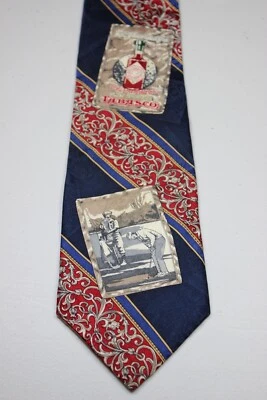Tabasco Hot Sauce Necktie Navy Red Golf Theme Silk Tie - Image 1 of 4