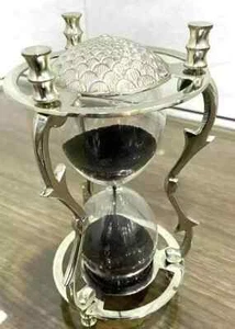 Sand Brass Timer Hourglass Nautical Antique Vintage Maritime Glass Decor Gift - Picture 1 of 8