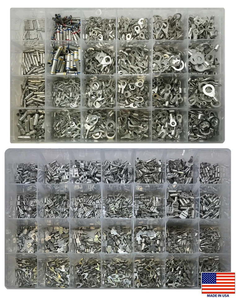 (2600) Master Non-Insulated Bare Crimp Wire Terminal Connector Assortment Kit - Image 1 of 4