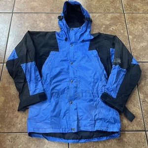 VTG North Face Gore-Tex Mountain Light Jacket Mens Aztec Blue Ladder Locks - Picture 1 of 10