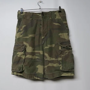 VTG Abercrombie Fitch Cargo Shorts Mens 31 Fatigue Camo Military Paratrooper - Picture 1 of 11