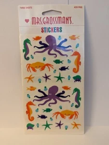Vintage Mrs Grossman SEA CREATURES Sticker Sheets SEALED 1998 - Picture 1 of 5