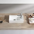 Small Cloakroom Basin Ceramic Wall Hung Mounted Bathroom Sink - 410X210x100mm