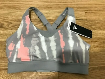 adidas Women's Size S Gray DRST AIQ1 Sports Bra - Medium Impact $65 NWT FK2285 - Image 1 of 4