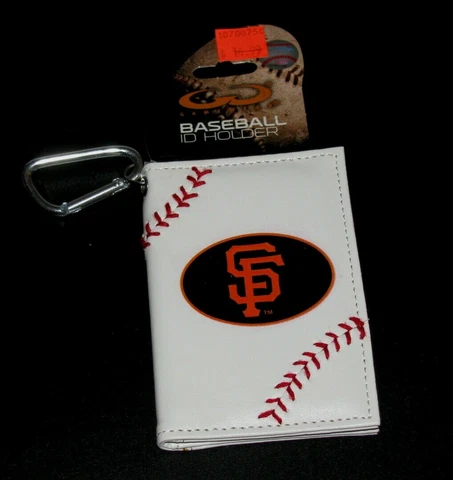 NICE!! SAN FRANCISCO GIANTS LEATHER BASEBALL ID HOLDER WITH CARABINER KEYCHAIN Cover