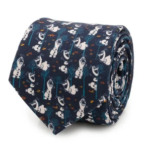 Corbata para hombre Disney Frozen Olaf patrón azul marino - Imagen 1 de 5