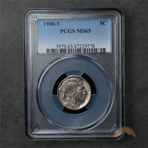 1936-S Indian Head Buffalo Nickel 5c - PCGS MS65 - San Francisco - Picture 1 of 2