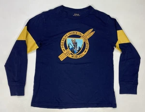 Polo Ralph Lauren Ski Bear Graphic T-shirt Boys Size Medium 10-12 Long Sleeve - Picture 1 of 5