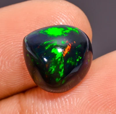 Натуральный черный эфиопский опал в форме сердца кабошон драгоценный камень россыпью 3,1 карата 11X11X6 мм - Изображение 1 из 3