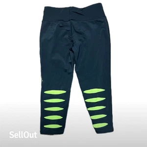 Under Armour kid’s Capri Leggings M Black Neon Green Activewear - Picture 1 of 4