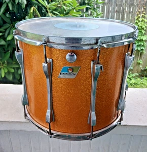 ~VINTAGE 1969 Ludwig USA Made 15 x 13 GOLD SPARKLE Marching Snare Drum~ - Bild 1 von 8