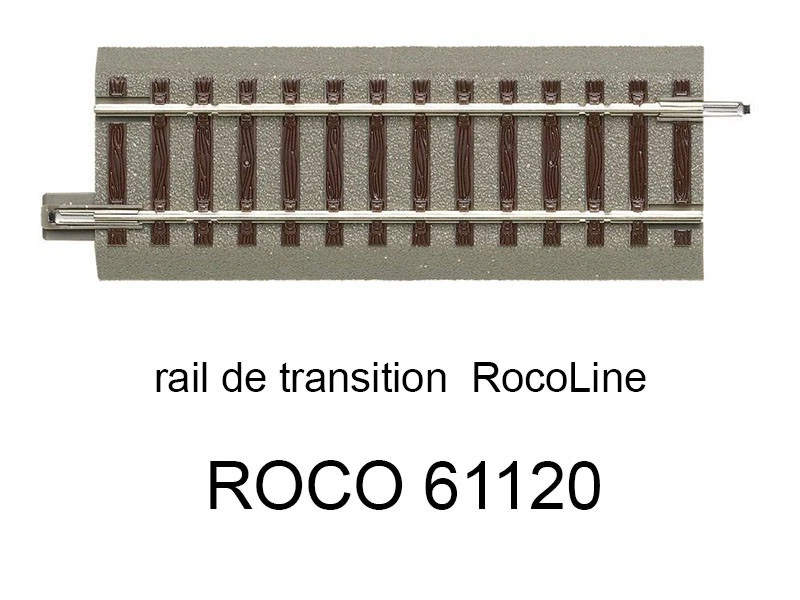 ROCO Rail de transition 100 mm voie Geoline HO - ROCO 61120 - Photo 1/1
