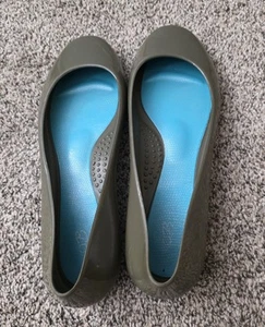 Oka-B Okabashi Ballet Flat Size 9 Jelly Shiny Shoe Waterproof Green Flexible - Picture 1 of 14
