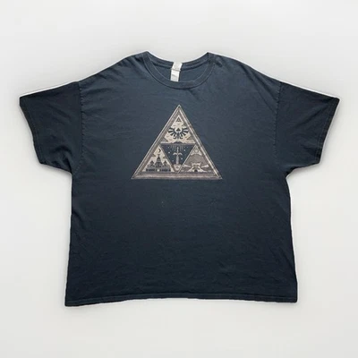 Camiseta Y2K Legend of Zelda Triforce Para Hombre 3XL Negra Gráfica Camiseta Grunge Gamer Foto 1 de 4