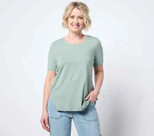 AnyBody kuscheliges Strickoberteil asymmetrisch gerippter Saum A689696 QVC - Bild 1 von 10