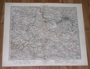 1908 ORIGINAL ANTIQUE MAP OF BERLIN SAXONY-ANHALT DESSAU MAGDEBURG GERMANY - Picture 1 of 3