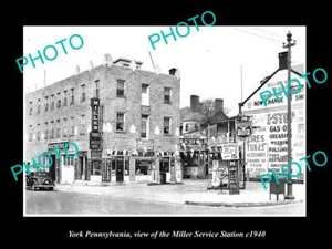 OLD 8x6 HISTORIC PHOTO OF YORK PENNSYLVANIA THE MILLER SERVICE STATION c1940 - Imagen 1 de 1