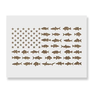 Stencil da pesca bandiera americana - Foto 1 di 5