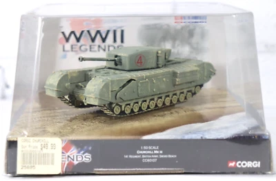 Corgi WWII Legends Churchill Mk3 Tank 1:50 British Army D Day 60th Ann. NEW U6 - Image 1 of 4