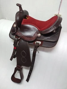 Synthetic Western Barrel Racing Beautiful Designer Horse Saddle Size 15" - Picture 1 of 5