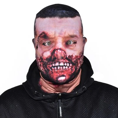 3D ROTTED ZOMBIE 3 EFFECT FABRIC FACE MASK HALLOWEEN FS160 - Image 1 of 4