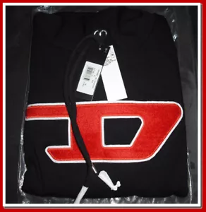 Felpa Diesel uomo pile 2XL(XXL) logo ricamato nera con cappuccio NUOVA!! - Foto 1 di 17