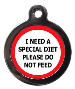 Pet ID tag Medical Alert I need a special diet 32mm or 24mm personalised - Photo 1/2