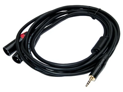 Adapterkabel 3m 2x XLR male auf 3,5mm Mini Klinke für Laptops, Handy, MP3 Player - Bild 1 von 2