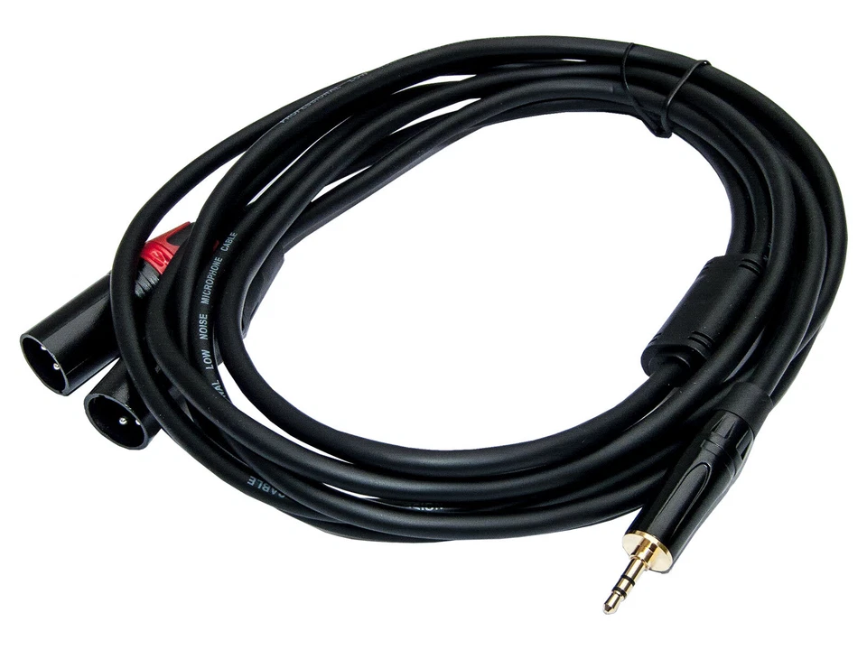 Adapterkabel 3m 2x XLR male auf 3,5mm Mini Klinke für Laptops, Handy, MP3 Player - Bild 1 von 2