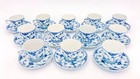 12 Cups & Saucers #719 - Blue Fluted Royal Copenhagen - Half Lace - 2nd Quality