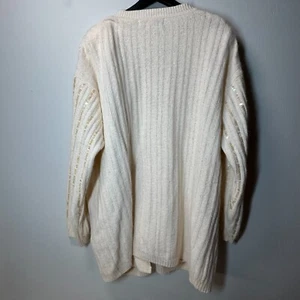 Silk Angora Vest Holidays Kathryn Deene Ivory Cream Sequined Size 26/28 - Picture 1 of 6