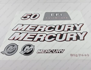 Mercury 50 hp 4-Stroke EFI outboard engine decals sticker set reproduction 2006 - Bild 1 von 5