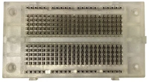 Solderless Clear Breadboard with 270 Contact Points, Size: 3.35" x 1.83" x 0.35" - Picture 1 of 4