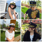 Adult Yacht Military Hats Boat Skipper Ship Sailor Captain Costume HatA*TM