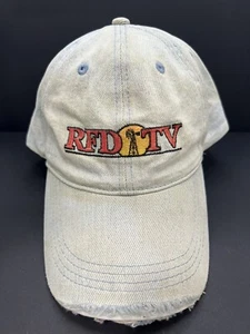 Vintage getragen RFD TV Hut verstellbar einfarbig blau Jeans Typ Material - Bild 1 von 8