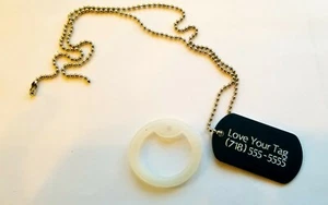 MILITARY STYLE DOG TAGS ID PET TAGS DIAMOND ENGRAVED w/ CHAIN , SILENCER COMBO - Picture 1 of 3