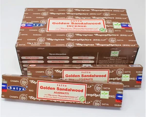Satya Nag Champa GOLDEN SANDALWOOD Incense Sticks: Choose 15 30 45 90 or 180 gm - Picture 1 of 17